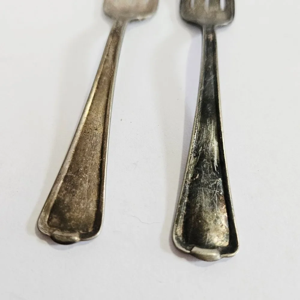 Antique Set Of Federal Brooklawn Cromwell Pattern 1912 Silver Plate Desert Forks